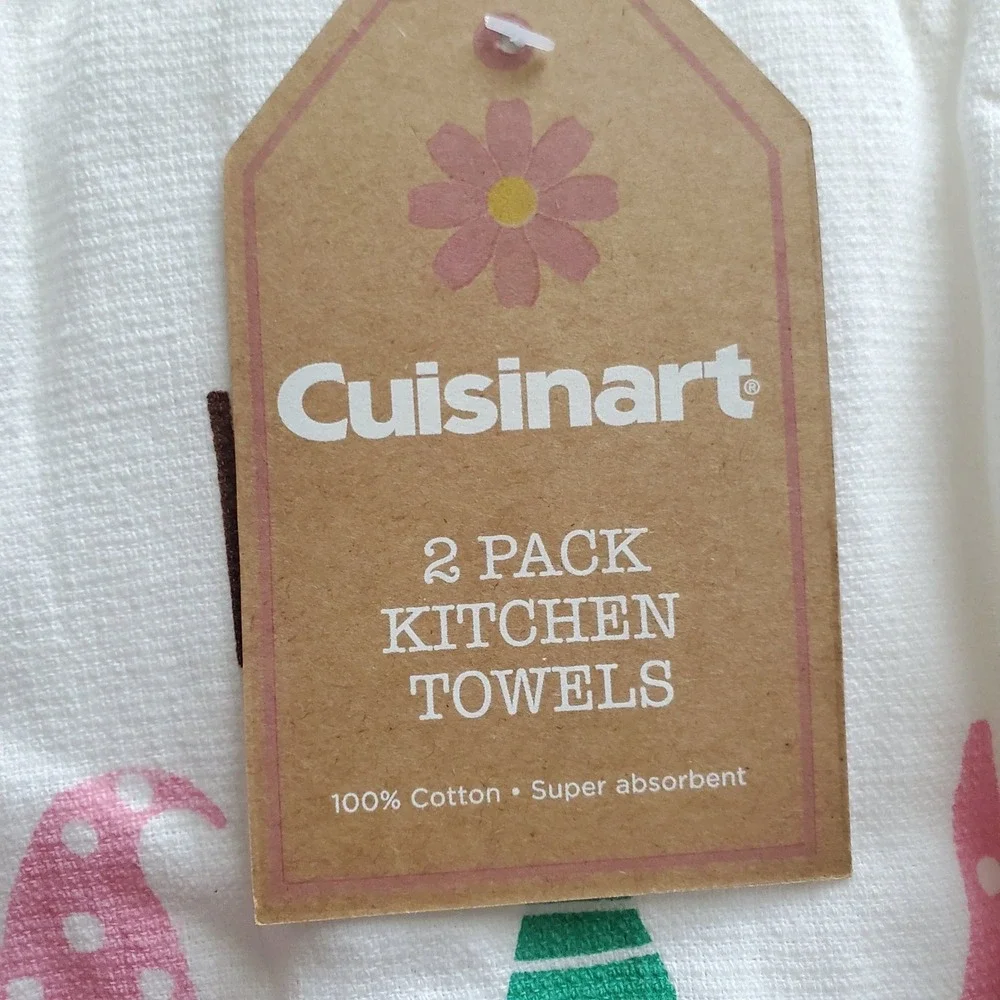 Cuisinart Easter Gnome Kitchen Set 2pk Towels & 2pk Mini Oven‎ Mitts Pink Spring